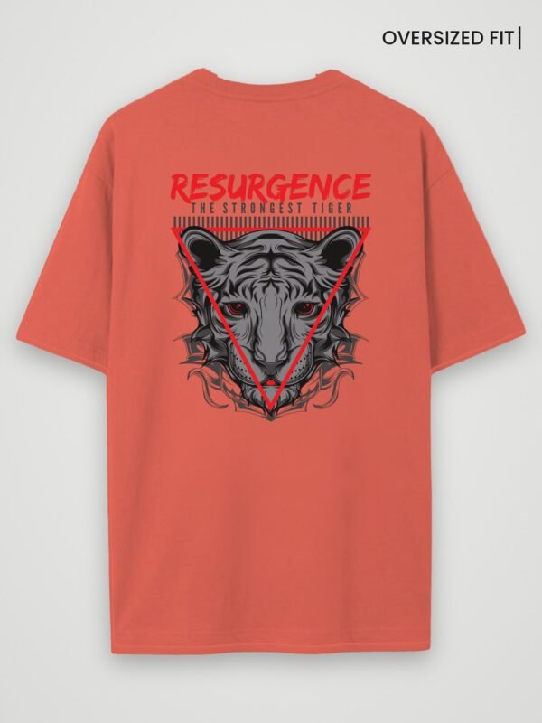 resurgence tiger oversized t-shirt coral back resurgence tiger oversized t-shirt coral back