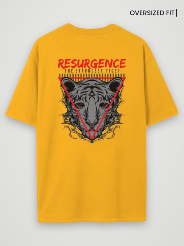 resurgence tiger oversized t-shirt golden yellow back resurgence tiger oversized t-shirt golden yellow back