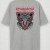 resurgence tiger oversized t-shirt grey melange back resurgence tiger oversized t-shirt grey melange back