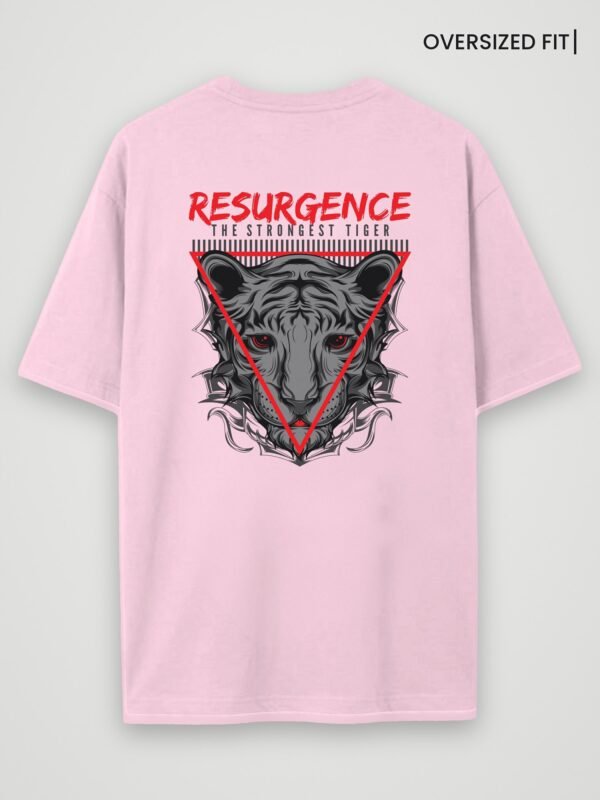 resurgence tiger oversized t-shirt light baby pink back resurgence tiger oversized t-shirt light baby pink back