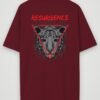 resurgence tiger oversized t-shirt maroon back resurgence tiger oversized t-shirt maroon back