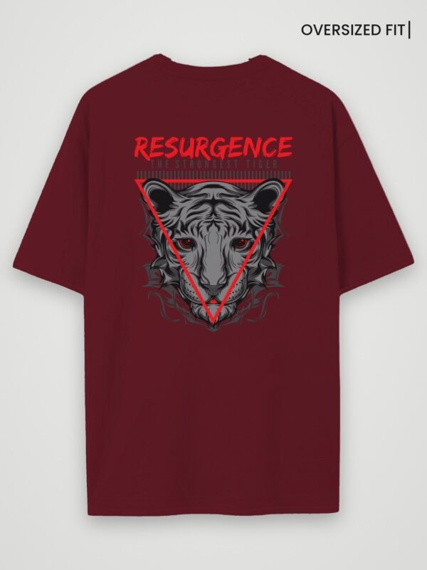 resurgence tiger oversized t-shirt maroon back resurgence tiger oversized t-shirt maroon back