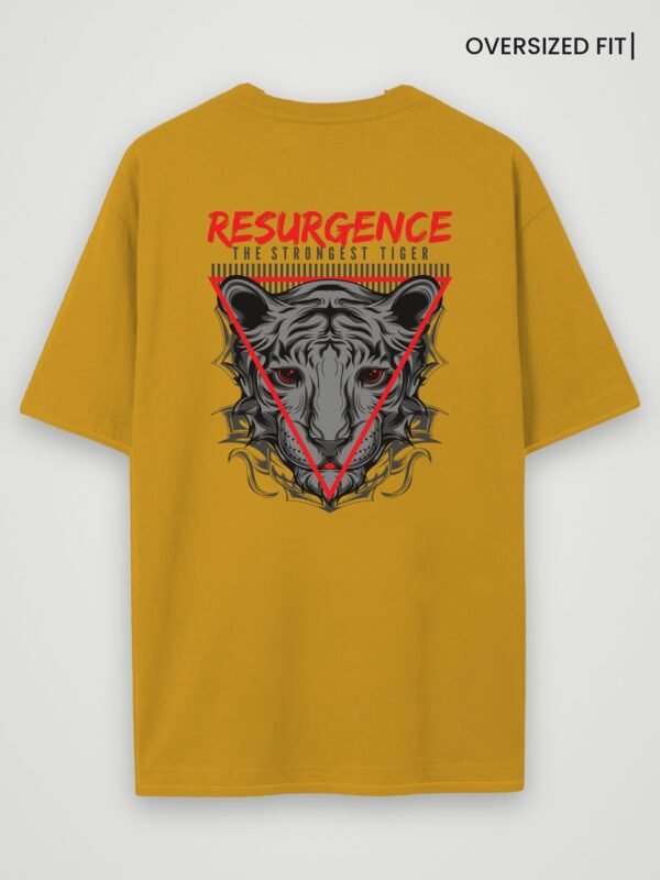 resurgence tiger oversized t-shirt mustard back resurgence tiger oversized t-shirt mustard back
