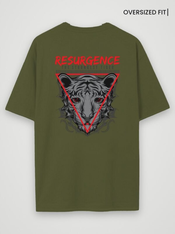 resurgence tiger oversized t-shirt olive green back resurgence tiger oversized t-shirt olive green back