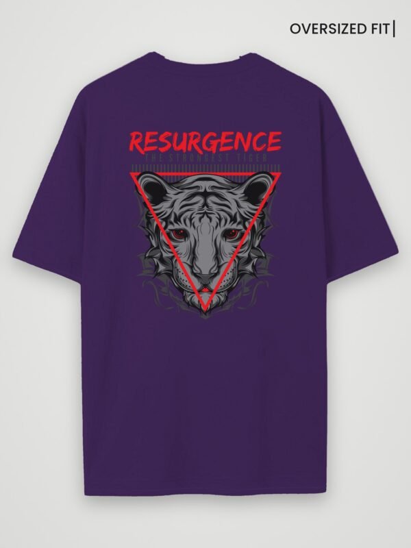 resurgence tiger oversized t-shirt purple back resurgence tiger oversized t-shirt purple back