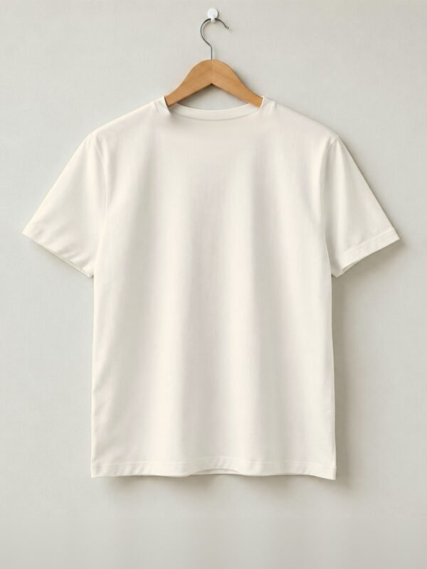 Retro Style Good Vibes Only Round Neck T-Shirt - Off White - Back View