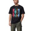 Roar Lion Round Neck T-Shirt in Black, front view
