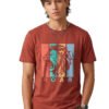 Roar Lion Round Neck T-Shirt in Brown, front view