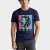 Roar Lion Round Neck T-Shirt - Navy Blue - front Roar Lion Round Neck T-Shirt in Navy Blue, front view