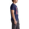 Roar Lion Round Neck T-Shirt in Navy Blue, side view