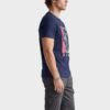 Roar Lion Round Neck T-Shirt - Navy Blue - side Roar Lion Round Neck T-Shirt in Navy Blue, side view