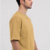 Mustard drop-shoulder oversized t-shirt, side view