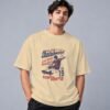 Born To Skate Skateboard Club Retro Round Neck T-Shirt in beige, front view – Kool Kameez