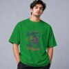 Born To Skate Skateboard Club Retro Round Neck T-Shirt in flag green, front view – Kool Kameez