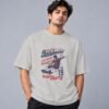 Born To Skate Skateboard Club 240 GSM Oversized Tee in grey melange, front view – Kool Kameez