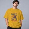 Born To Skate Skateboard Club 240 GSM Oversized Tee in mustard yellow, front view – Kool Kameez