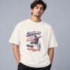 Born To Skate Skateboard Club 240 GSM Oversized Tee in off white, front view – Kool Kameez