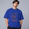 Born To Skate Skateboard Club 240 GSM Oversized Tee in royal blue, front view – Kool Kameez
