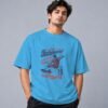 Born To Skate Skateboard Club Retro Round Neck T-Shirt in skyblue, front view – Kool Kameez