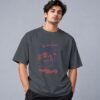 Born To Skate Skateboard Club Retro Round Neck T-Shirt in steel grey, front view – Kool Kameez