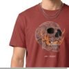 Skull Flame Round Neck T-Shirt - Maroon