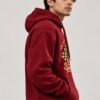 Speedway racing hoodie in Maroon — left side view
