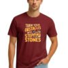 Stepping Stones Quote Round Neck T-Shirt - maroon front Maroon Turn Your Obstacles Into Stepping Stones quote round neck t-shirt, front view