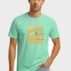 Stepping Stones Quote Round Neck T-Shirt - mint front Mint green Turn Your Obstacles Into Stepping Stones quote round neck t-shirt, front view