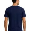 Stepping Stones Quote Round Neck T-Shirt - navy back Navy blue Turn Your Obstacles Into Stepping Stones quote round neck t-shirt, back view