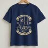True Gentleman Skull Round Neck T-Shirt - Navy Blue - Front View