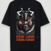 viking strong knight oversized t-shirt black back