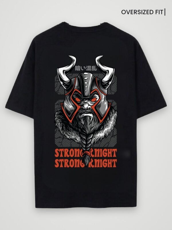 viking strong knight oversized t-shirt black back