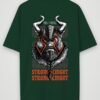 viking strong knight oversized t-shirt bottle green back