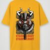 viking strong knight oversized t-shirt golden yellow back