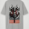 viking strong knight oversized t-shirt grey melange back