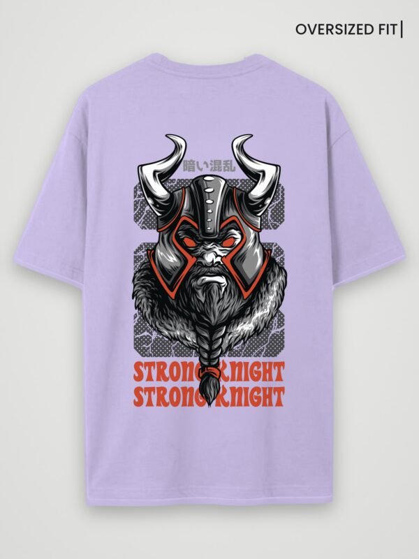 viking strong knight oversized t-shirt lavender back