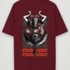 viking strong knight oversized t-shirt maroon back