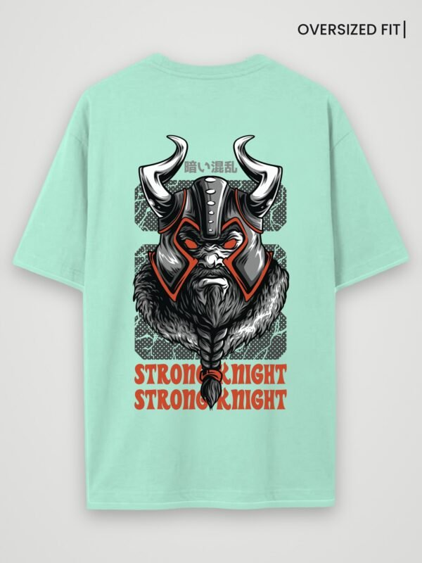 viking strong knight oversized t-shirt mint back