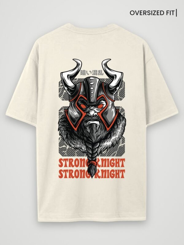 viking strong knight oversized t-shirt off white back