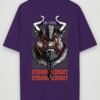 viking strong knight oversized t-shirt purple back