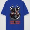 viking strong knight oversized t-shirt royal blue back