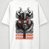 viking strong knight oversized t-shirt white back