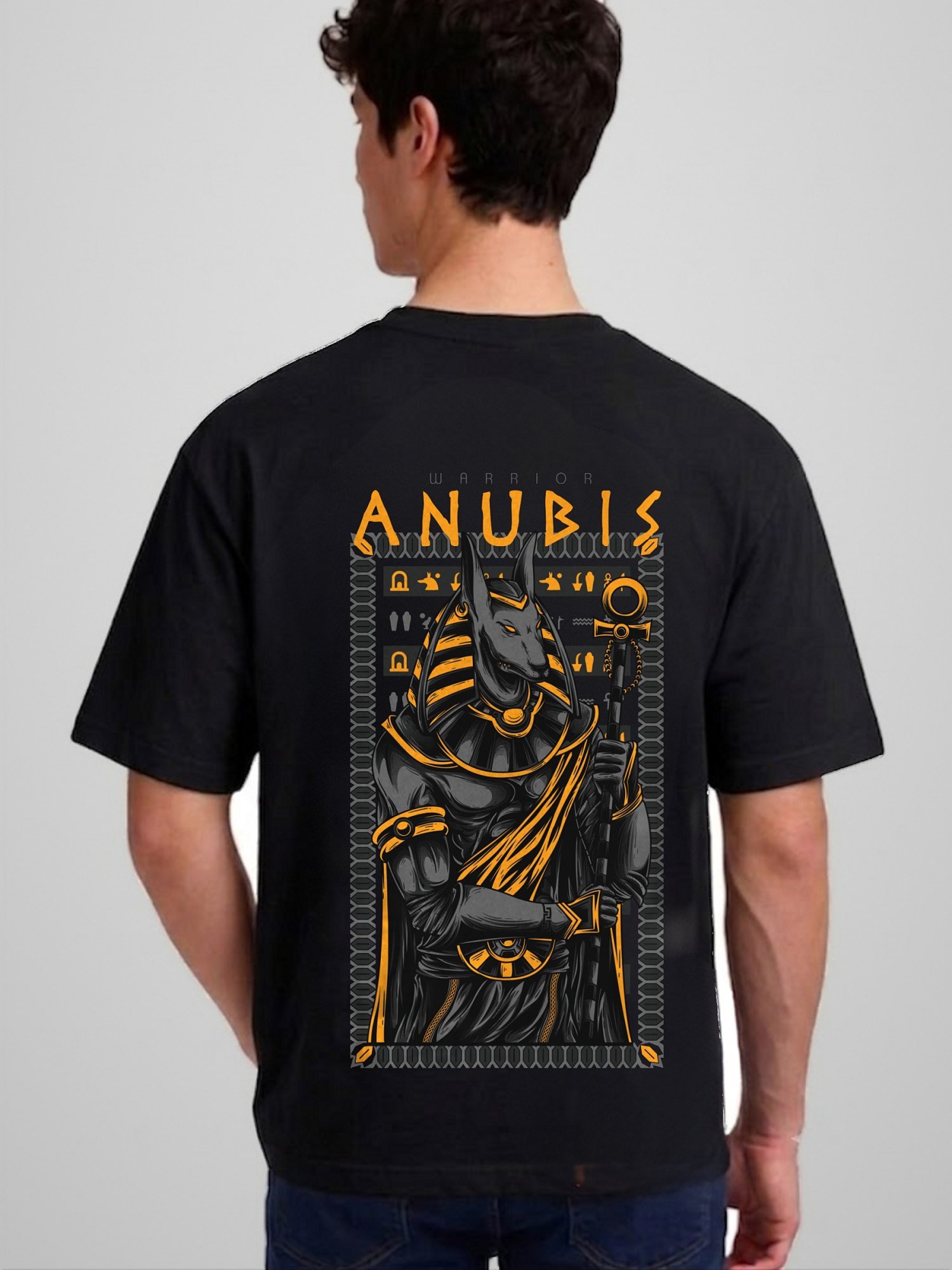 Anubis oversized tee back print