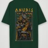 warrior anubis oversized t-shirt bottle green back warrior anubis oversized t-shirt bottle green back