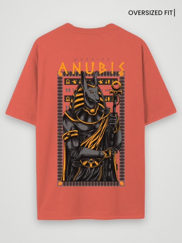 warrior anubis oversized t-shirt coral back warrior anubis oversized t-shirt coral back