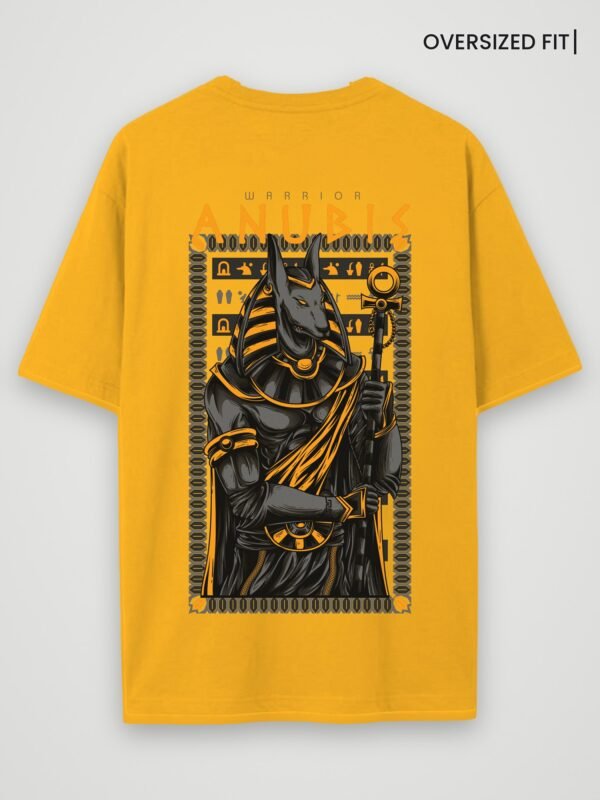 warrior anubis oversized t-shirt golden yellow back warrior anubis oversized t-shirt golden yellow back