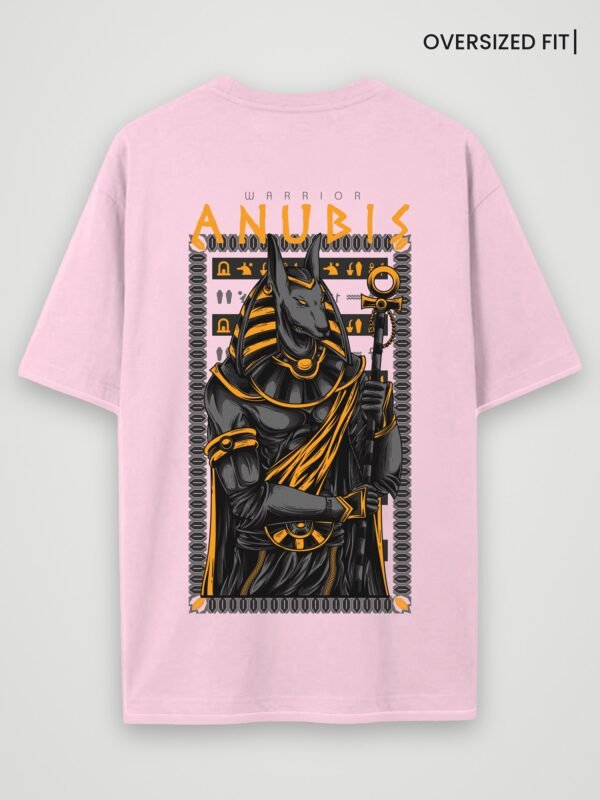 warrior anubis oversized t-shirt light baby pink back warrior anubis oversized t-shirt light baby pink back