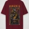 warrior anubis oversized t-shirt maroon back warrior anubis oversized t-shirt maroon back