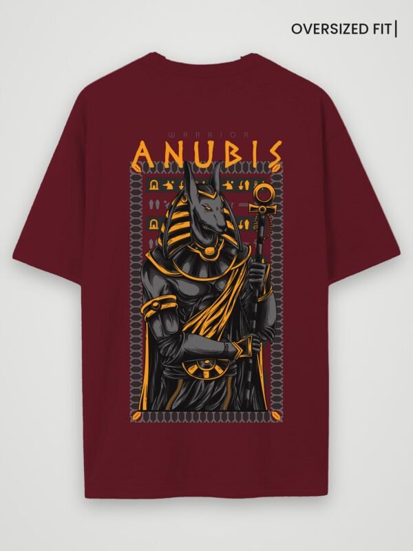 warrior anubis oversized t-shirt maroon back warrior anubis oversized t-shirt maroon back
