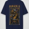 warrior anubis oversized t-shirt navy blue back warrior anubis oversized t-shirt navy blue back